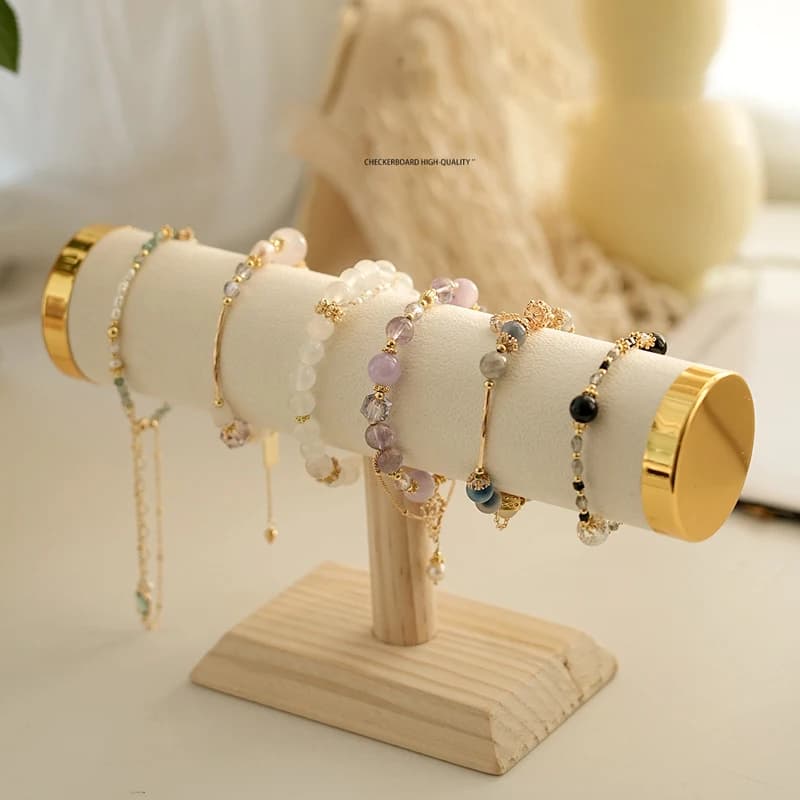 New T-bar Jewelry Chain Hairband Watch Necklace Bracelet Display Stand Rack Holder Fashion Woman Colors Gold Size Style