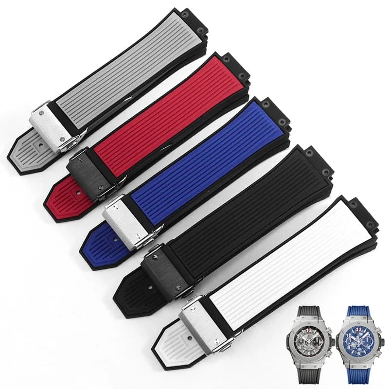 Sostituisci le cinturini in silicone per HUBLOT BIG BANG Silicone 27 * 17mm Cinturino per orologio impermeabile Accessori per orologi Bracciale in gomma
