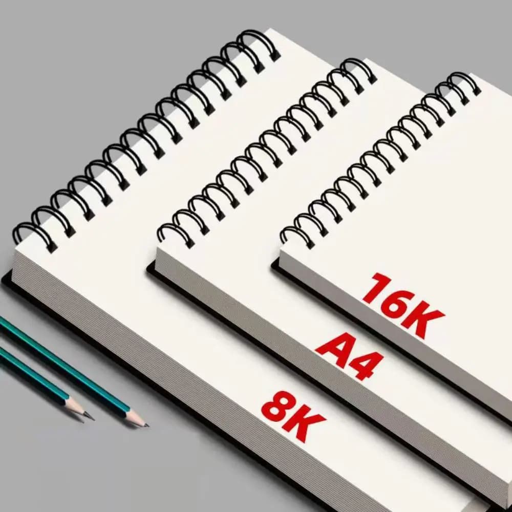 30 Sheets 8K 16K Coil Sketchbook Spiral Bound A4 A5 A6 Thick Drawing Paper Acid Free Eco-Friendly Artist Sketch Pad Oil Painting