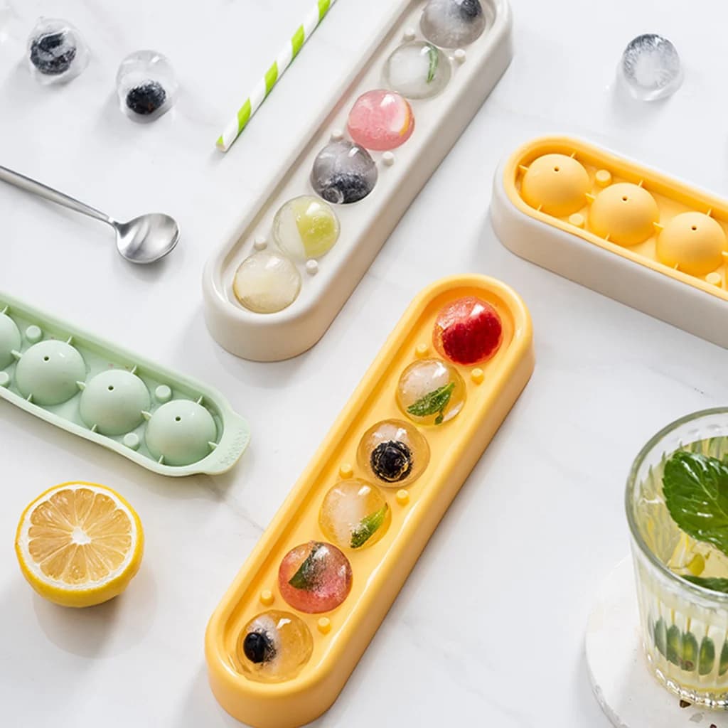 Stampo per Ghiaccio Rotondo Colorato, Vassoio per Cubetti di Ghiaccio, Stampo in Plastica PP per Alimenti, Accessori da Cucina, Stampo Fai-da-Te per Gelato