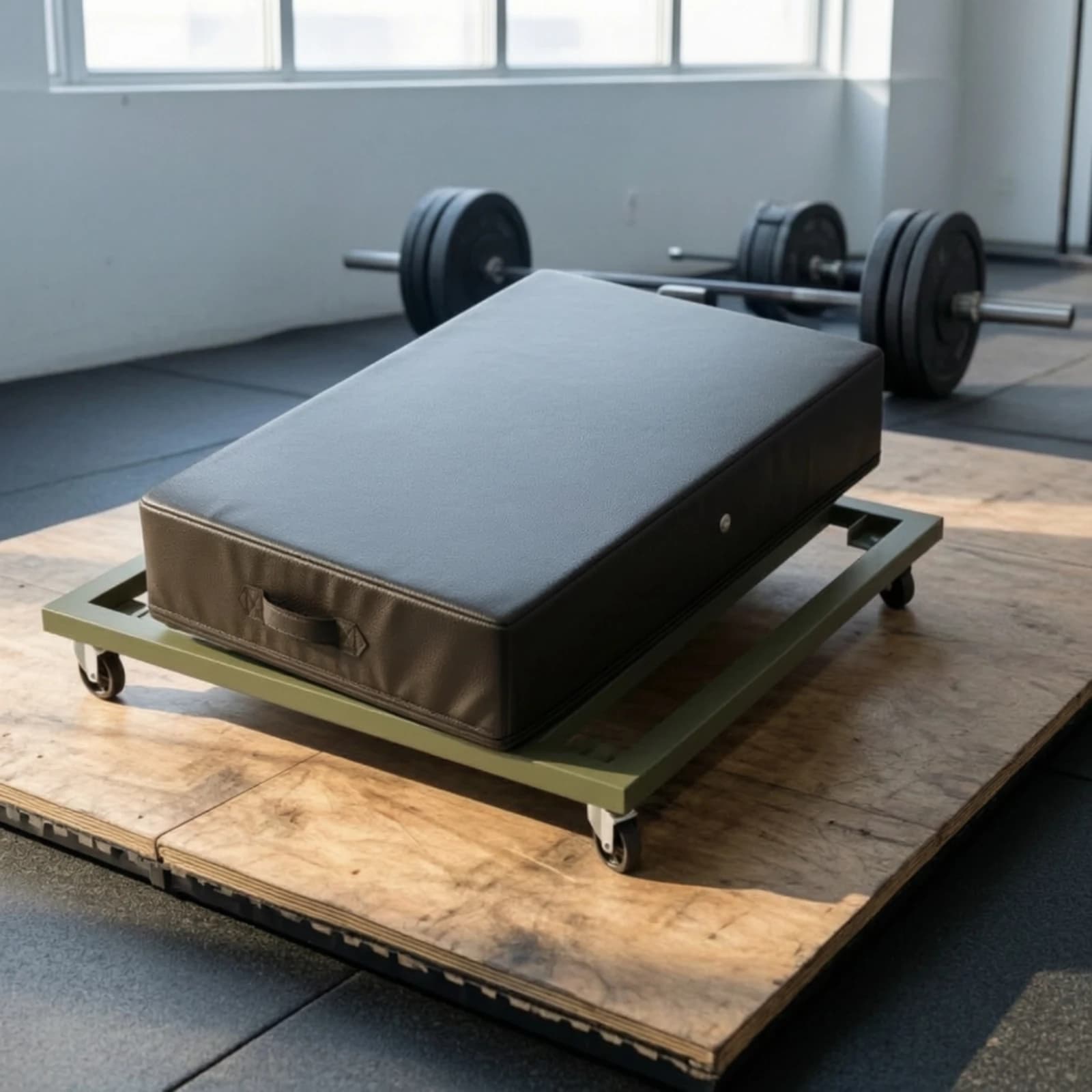 Deadlift Pad Cushioned Barbell Pad with Handles Comfortable Wipe-Clean for Weightlifters, Weight Training, Home Gym