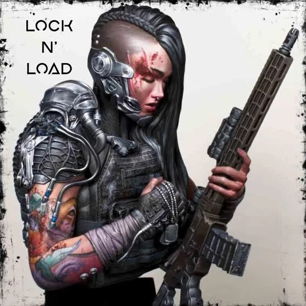1/9 Lock N Load, guerriera robot, busto in resina, modello GK, tema fantascientifico, kit non assemblato e non verniciato