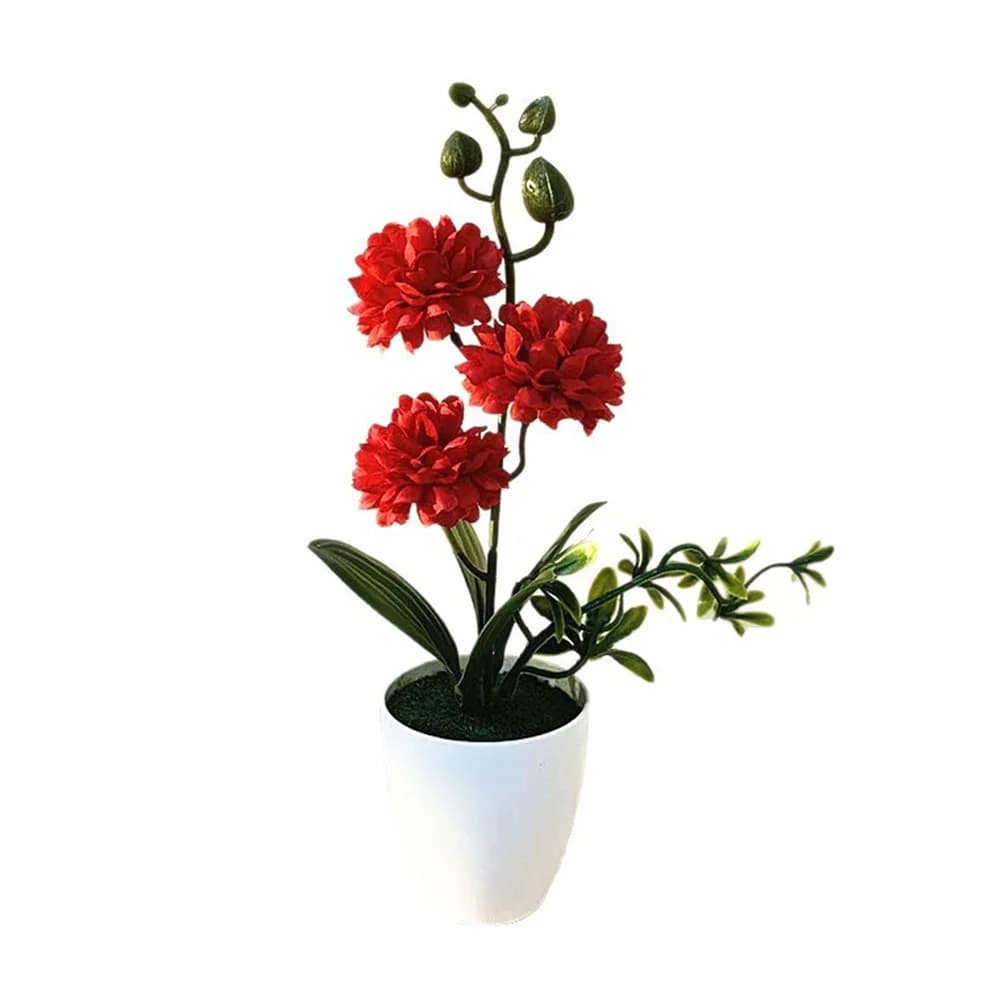 Artificial Flower Arrangement Red pink purple rose Red yellow Potted Plant Easy Care Tabletop Friendly Realistic Design
