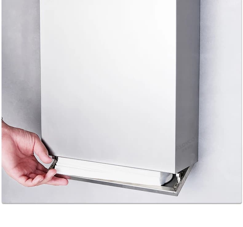 Scatola per specchio da bagno commerciale in acciaio inossidabile 304 dietro lo specchio, portasciugamani nascosto, scatola per fazzoletti nascosta