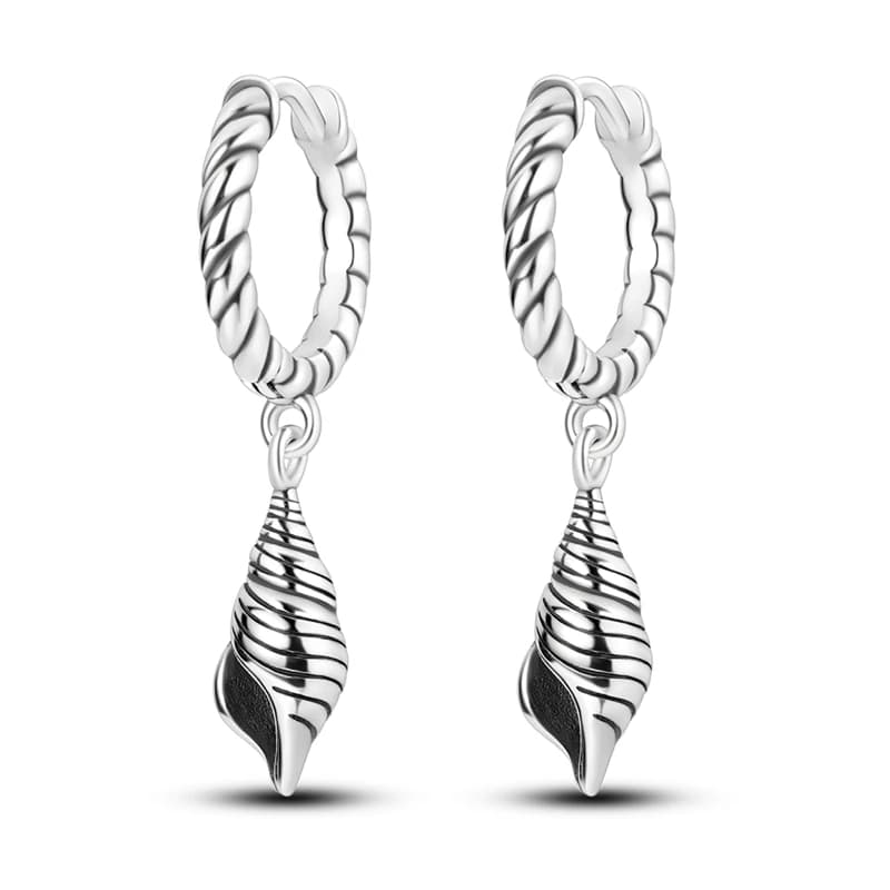 Orecchini in argento sterling 925 da donna conchiglia scintillante orecchino a goccia per regali di gioielli di nozze di anniversario
