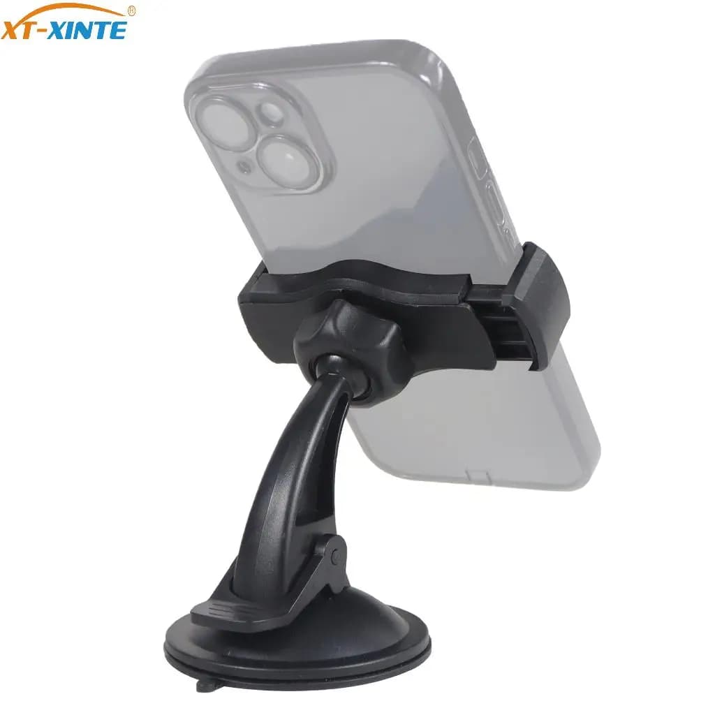 Supporto universale per telefono cellulare per auto Clip per telefono regolabile Supporto a ventosa in gomma Testa a sfera da 17 mm 360 ° Rotazione per smartphone da 60-90 mm