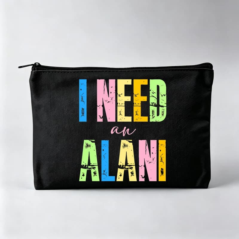 Letter Print Makeup Bag with Typography Design, Casual Cosmetic Pouch for Daily Use