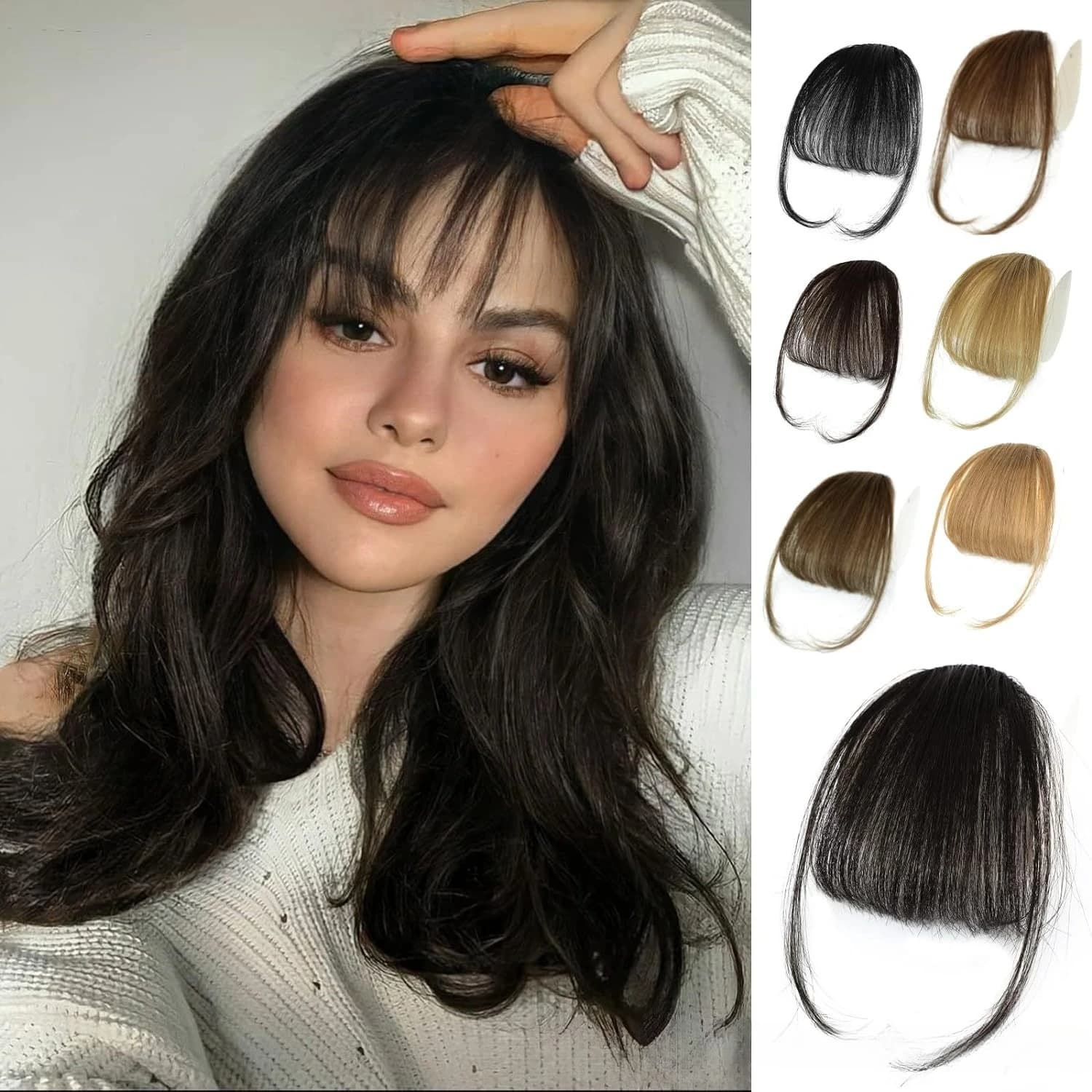 Frangia per capelli umani al 100% Estensione clip-in Frange anteriori Pezzi di capelli Frangia ad aria Accessori per capelli naturali per ragazze Capelli veri