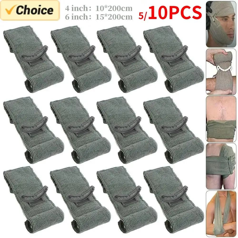 5/10 pz benda israeliana pronto soccorso Trauma Kit benda emostatica ferita Trauma emergenza compressione bende medico aiuto dell'esercito