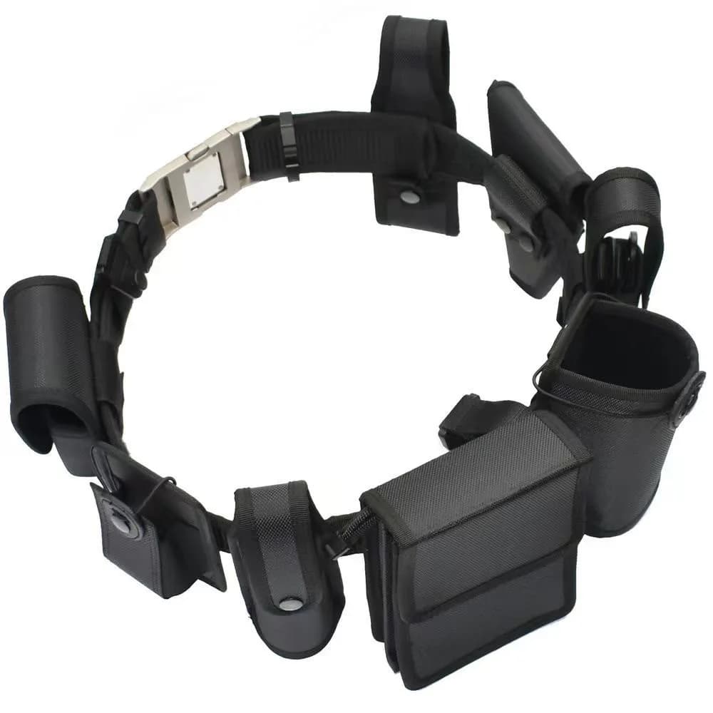 Nuovo Set di Cinture Multifunzionali Regolabili in 8 Pezzi, Cintura Esterna per Guardie di Sicurezza con Fondina in Nylon e Tasca per Walkie-Talkie