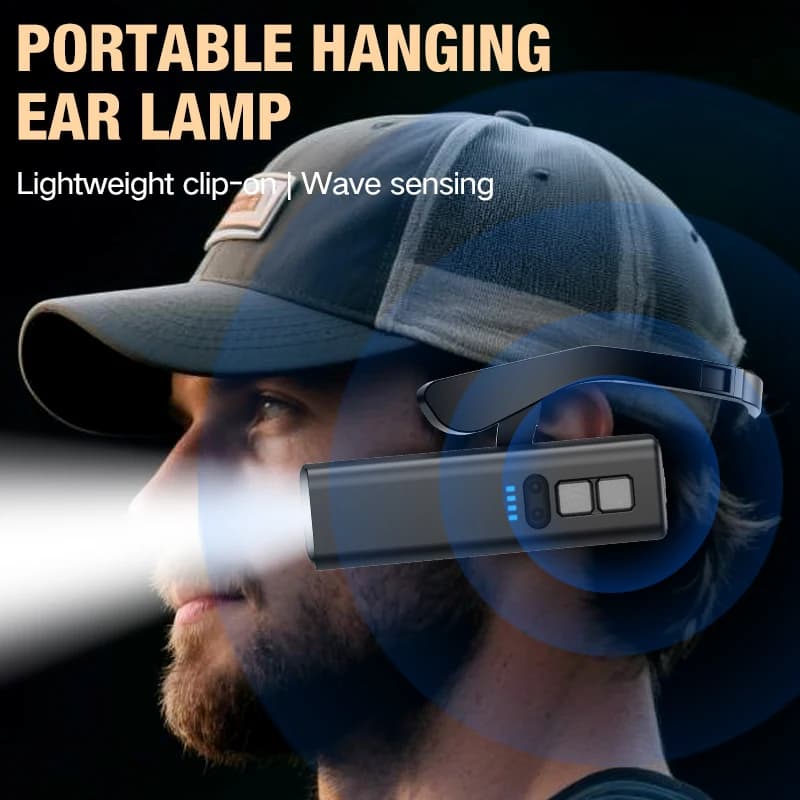 Lampada Frontale a Clip 2025 – Faro LED Luminoso, Torcia Frontale Ricaricabile Impermeabile per Pesca, Escursionismo, Corsa, Ciclismo e Attività all'Aperto