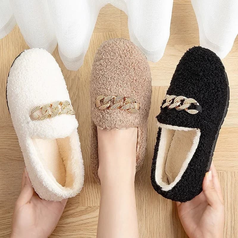 Pantofole invernali da donna calde scarpe da casa corte in peluche Laides Slip on Moccassins Fashion Lady Flats Mocassini antiscivolo
