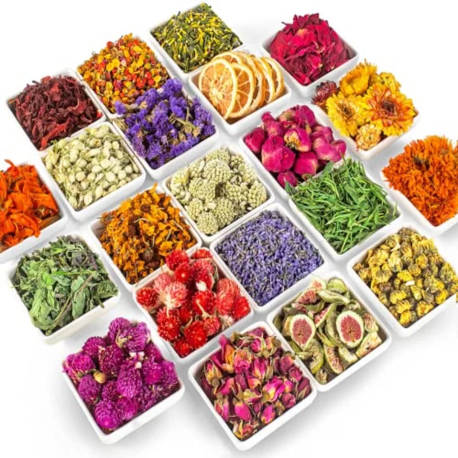 [Latest] 21 Pack Dried Flowers for Candle Making, 100% Natural Dried Herbs Kit for Soap Making, Bath, Resin Jewelry Making, Bul
