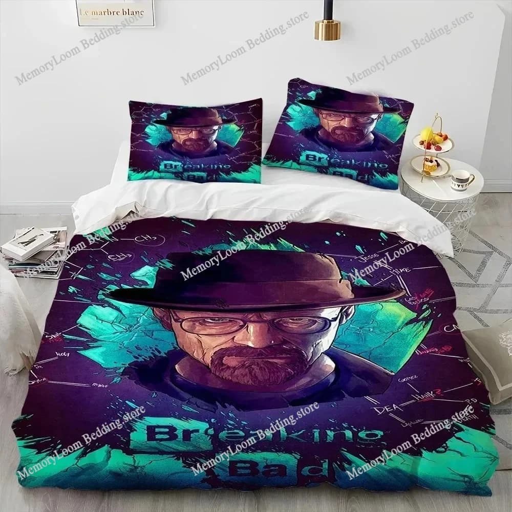 TV Show Hit Breaking Bad Walter Hartwell Bedding Set King/Queen Size Duvet Cover 3D Print Cozy Soft Bed Sheet Set Home Decor