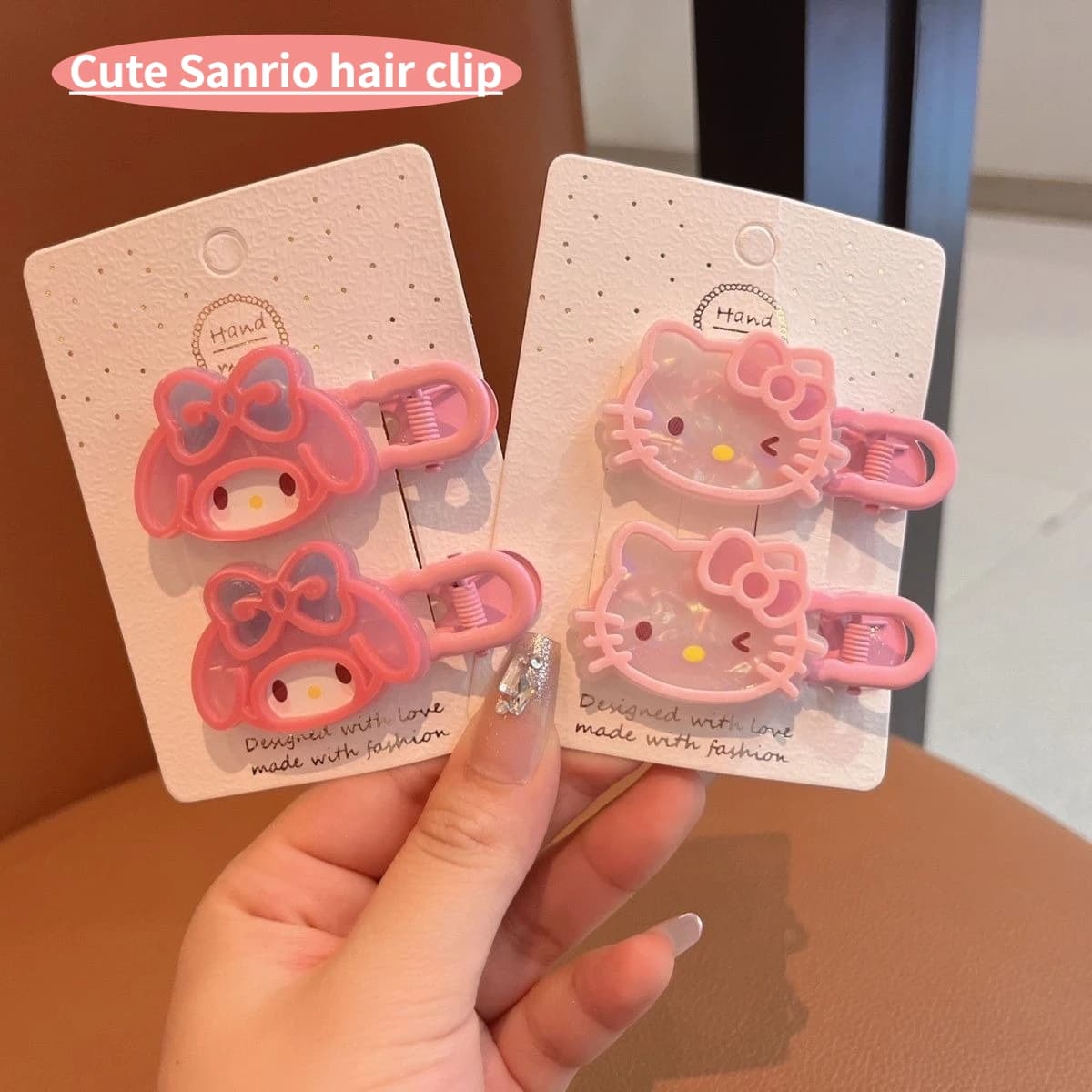 Fermagli per capelli Sanrio Hello Kitty Kuromi, graziosi fermagli a forma di cartone animato, fermagli per frangia, barrette per bambine, adorabili accessori per capelli, decorazioni per la testa.