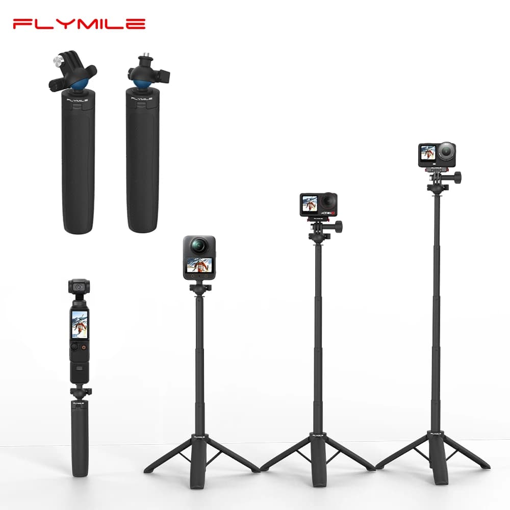Treppiede per Fotocamera Flymile, Asta Selfie Portatile per Vlog e Fotografia, Compatibile con DJI Pocket 3/Action6/Insta360 Ace Pro/Gopro DSLR Video S