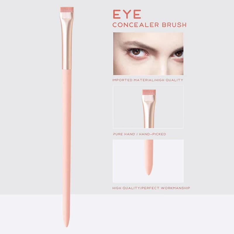 Professional Brushes for Flat Corner Wood Shades, Cosmetic Tools, Pink Eye Makeup Brushes, Flat Eyeliner Brush for Eyebrow