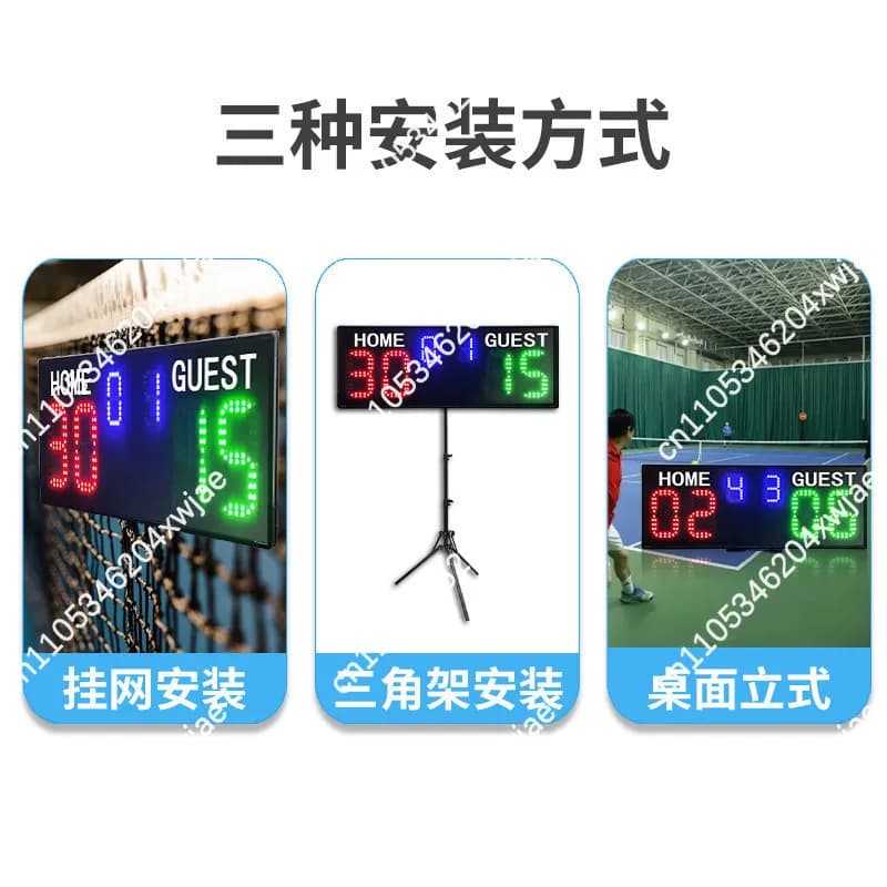 Tabellone Segnapunti Elettronico LED Portatile a Batteria con Telecomando per Tennis, Basket, Pallavolo, Badminton