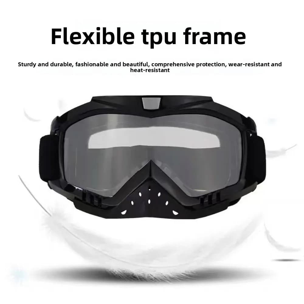 Windproof nose protection glasses - Half-mounted Harley solar protection glasses for cycling, off-road sports and skiing