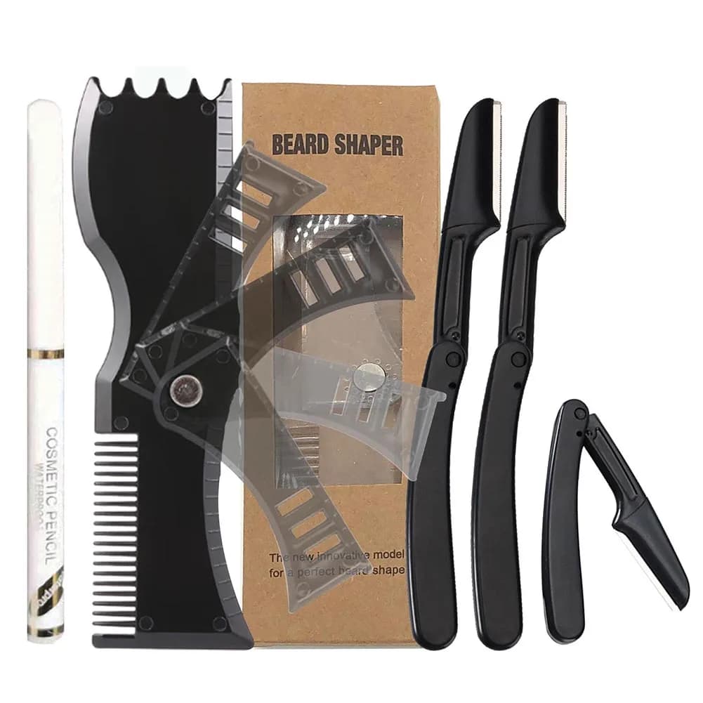 Stencil for Modeling the Barba, Adjustable Guide for Styling of the Barba, Set of Practical Tools for Sawing Maschile, Tool for Styling of Face Peels