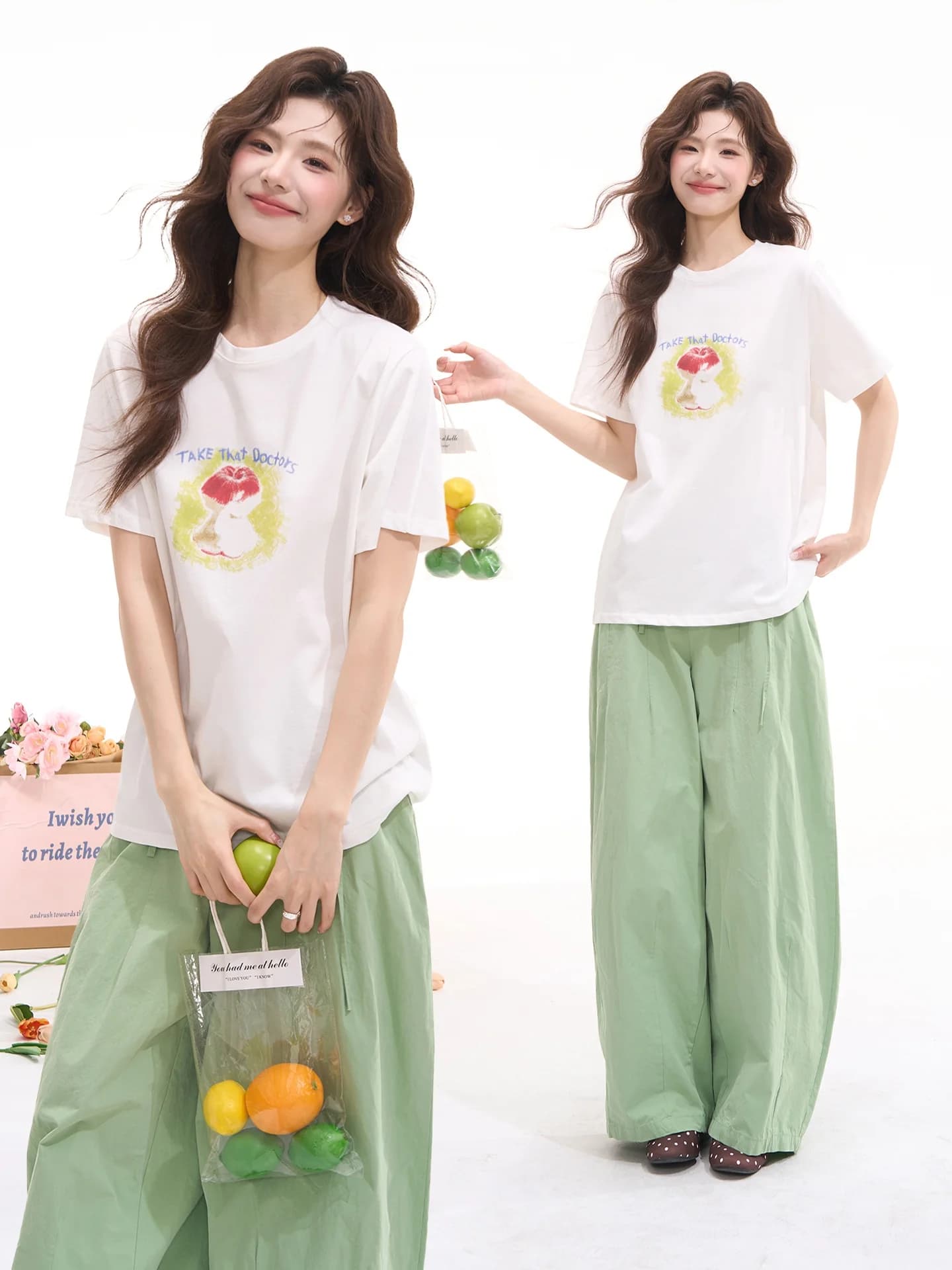T-shirt a maniche corte con stampa Heme da donna, top casual in cotone girocollo, maglietta estiva divertente con stampa floreale