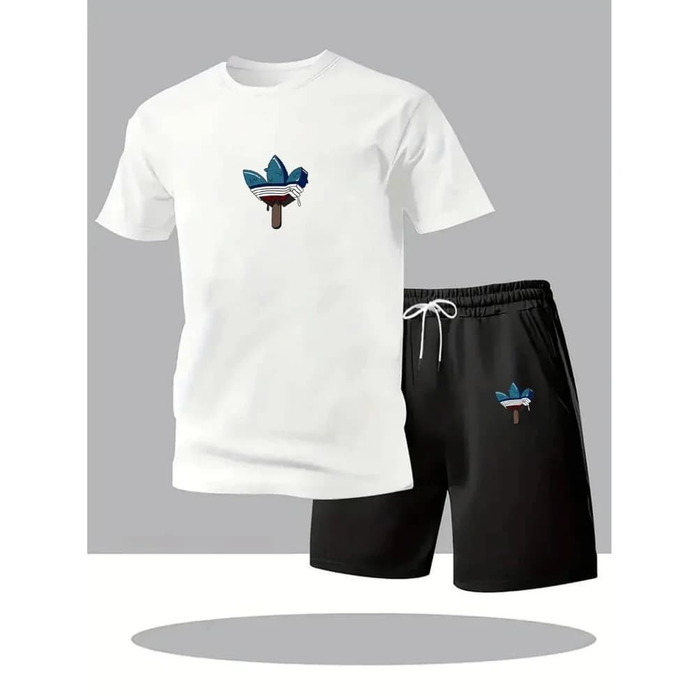 Completi Estivi da Uomo: Tute Sportive alla Moda con T-shirt a Maniche Corte e Pantaloncini Sportivi, Abbigliamento Casual da Uomo, Set Jogger da Uomo