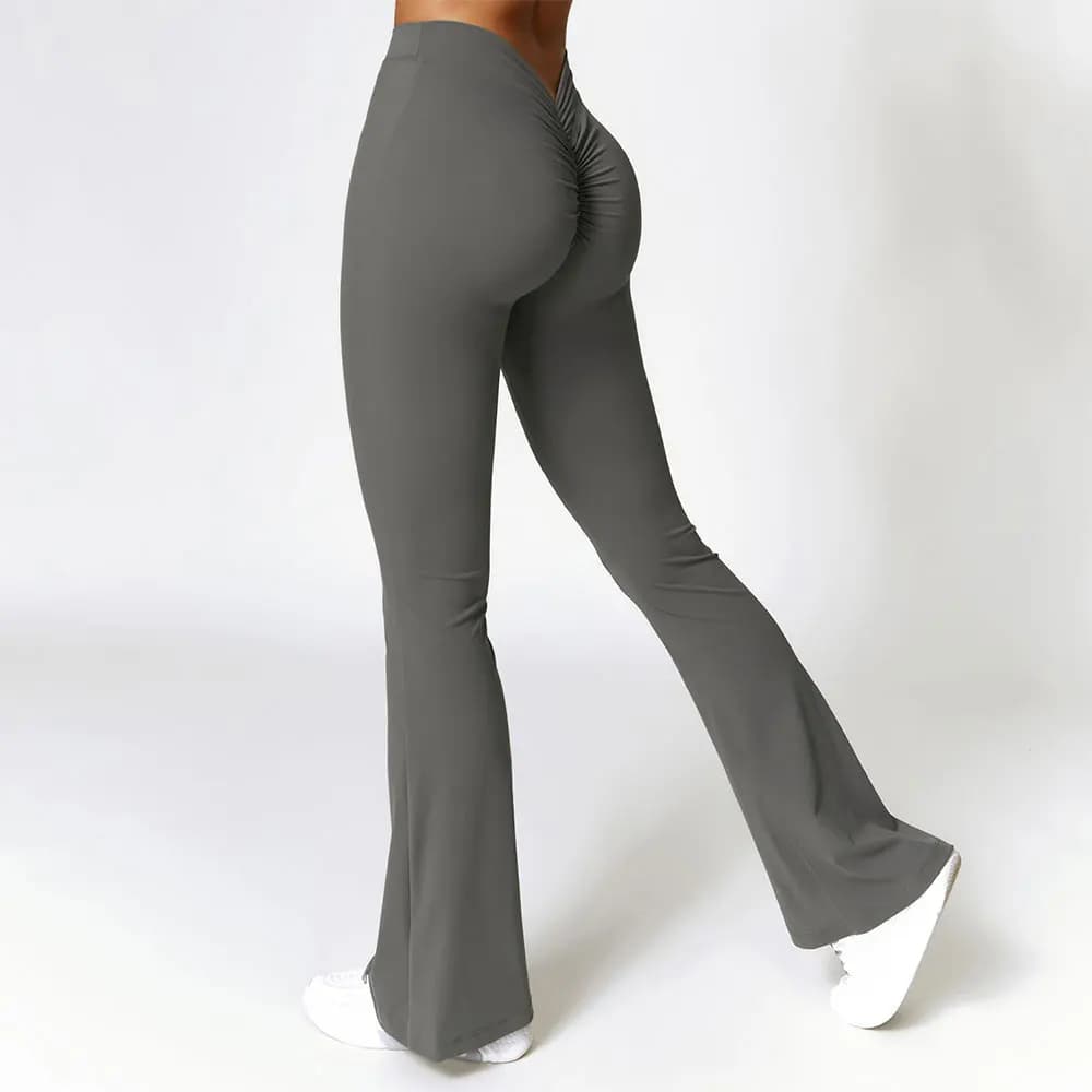 Pantaloni svasati da donna Leggings sportivi senza cuciture Leggings da yoga a vita alta Allenamento in palestra Fitness Pantaloni da yoga push up ad asciugatura rapida Donna attillati