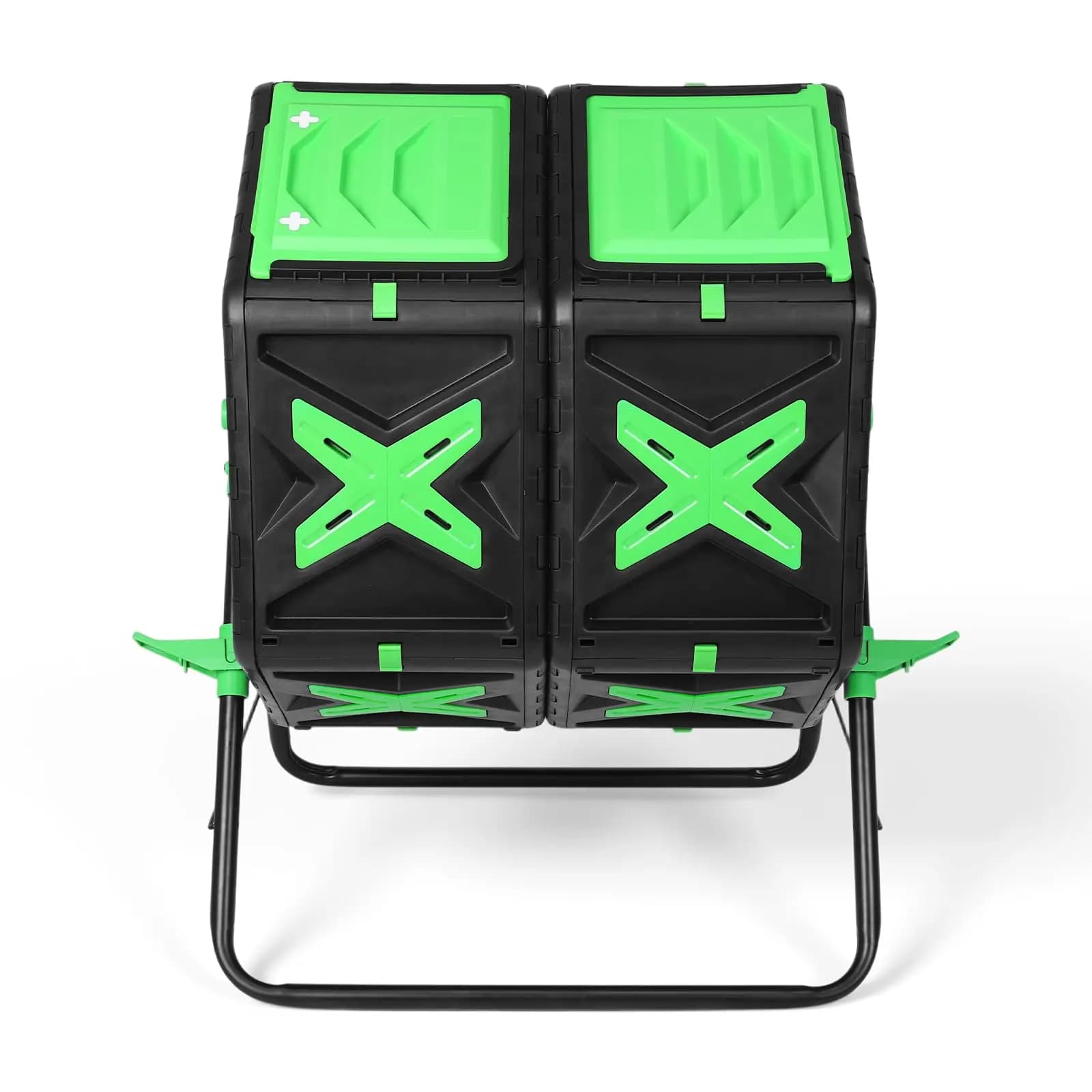 140L Dual Chamber Rotating Batch Compost Bin with Sliding Door
