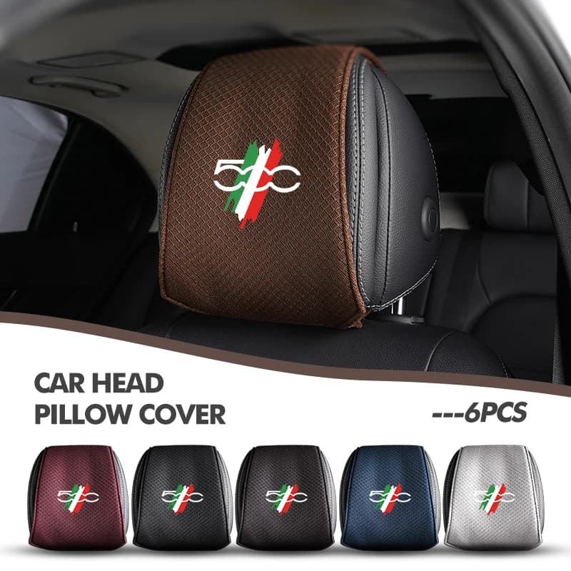 Car Seat Back Headrest Pillow Rest Dustproof Cover Support Pad For Fiat For 500 5CC 124 125 125 500 695
