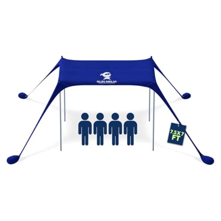 Tenda da Spiaggia Parasole UPF50+ - Gazebo Pop-Up Facile da Montare - Ombra per Campeggio, Pesca, Divertimento in Giardino, Picnic - Sabbia