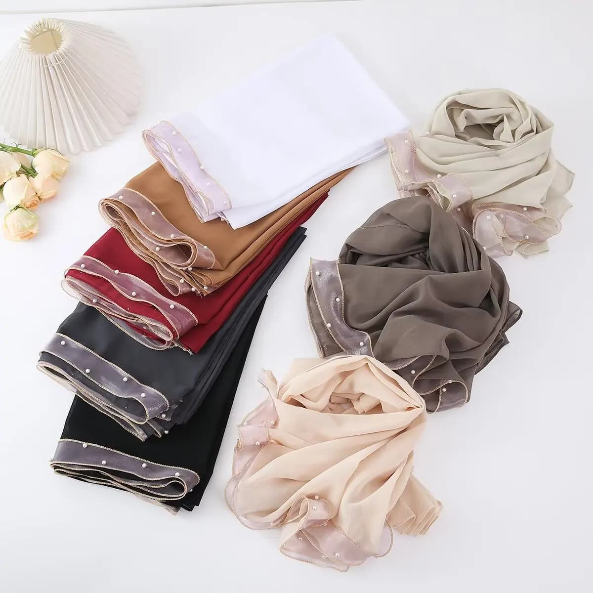 Sciarpa Hijab in Chiffon alla Moda per Donne, Copricapo Islamico, Foulard Musulmano 70*175CM