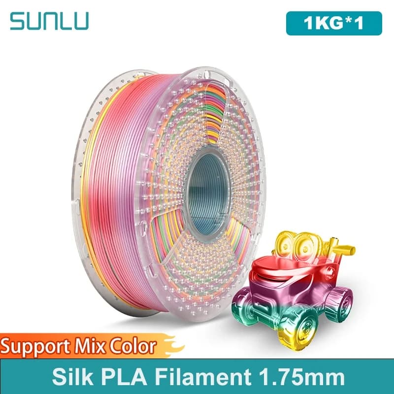 3D Printing Filament SUNLU SILK 1,75 mm +/- 0.02 mm 1 kg near the smooth and delicate silk effect plus PLA and PLAPLUS toughness
