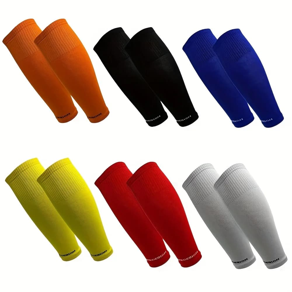 Copri calzini da calcio a compressione, scaldamuscoli a compressione, calzini per polpacci con assorbimento del sudore