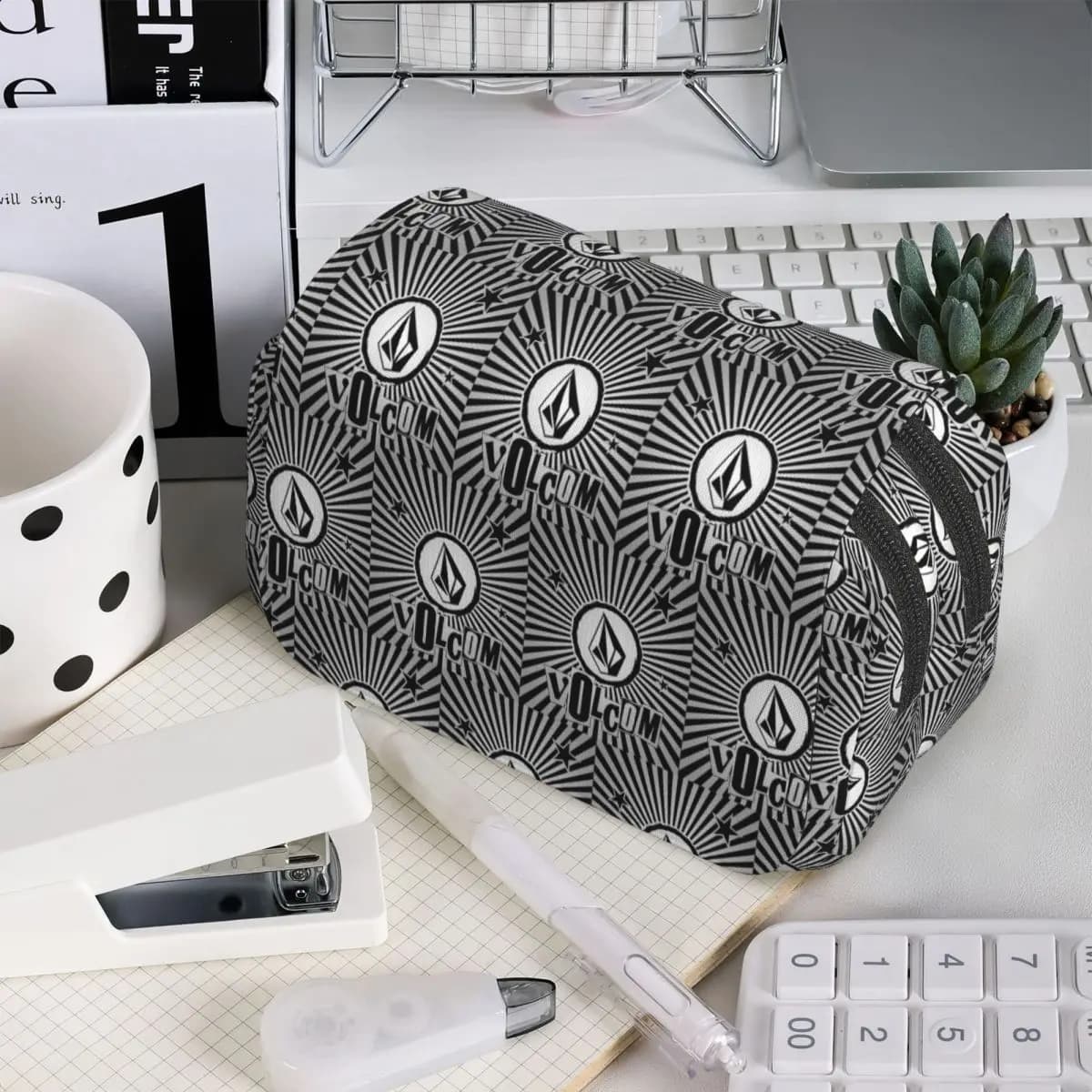 Astuccio con logo V-Volcom per regali per studenti, scatola per penne, astuccio per matite, articoli di cancelleria, astuccio portapenne
