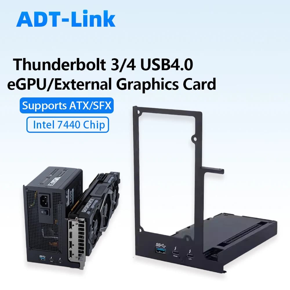 Thunderblot 3/4 USB4.0 eGPU Stand Bracket Dock Esterno per Scheda Grafica Portatile Stazione di Aggancio Deep Learning Alimentatore ATX SFX