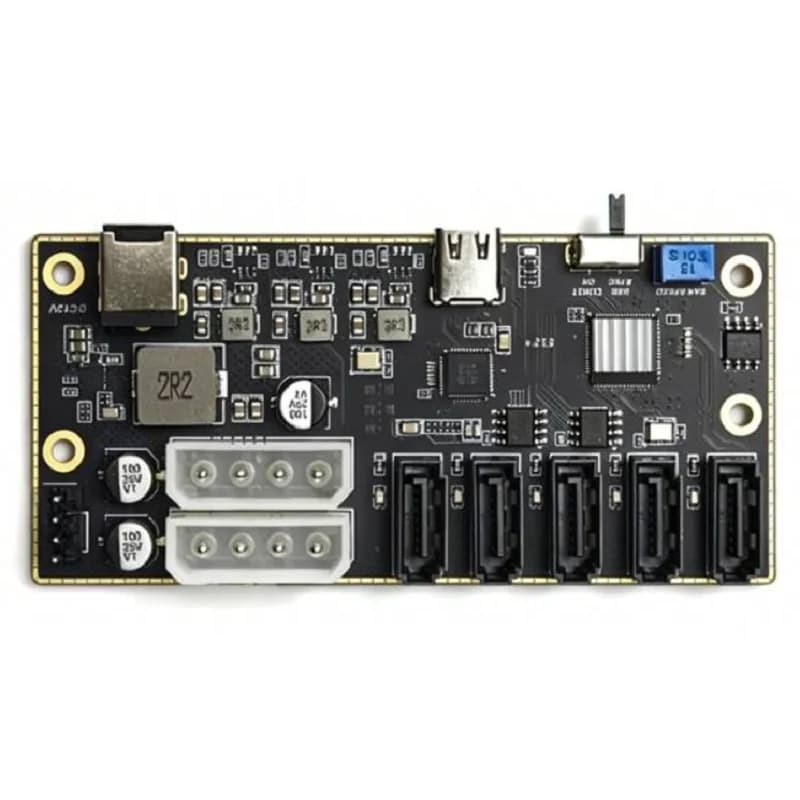 Scheda di Espansione Esterna per 5 Dischi Rigidi HDD SSD Tipo-C con Modulo di Alimentazione DC
