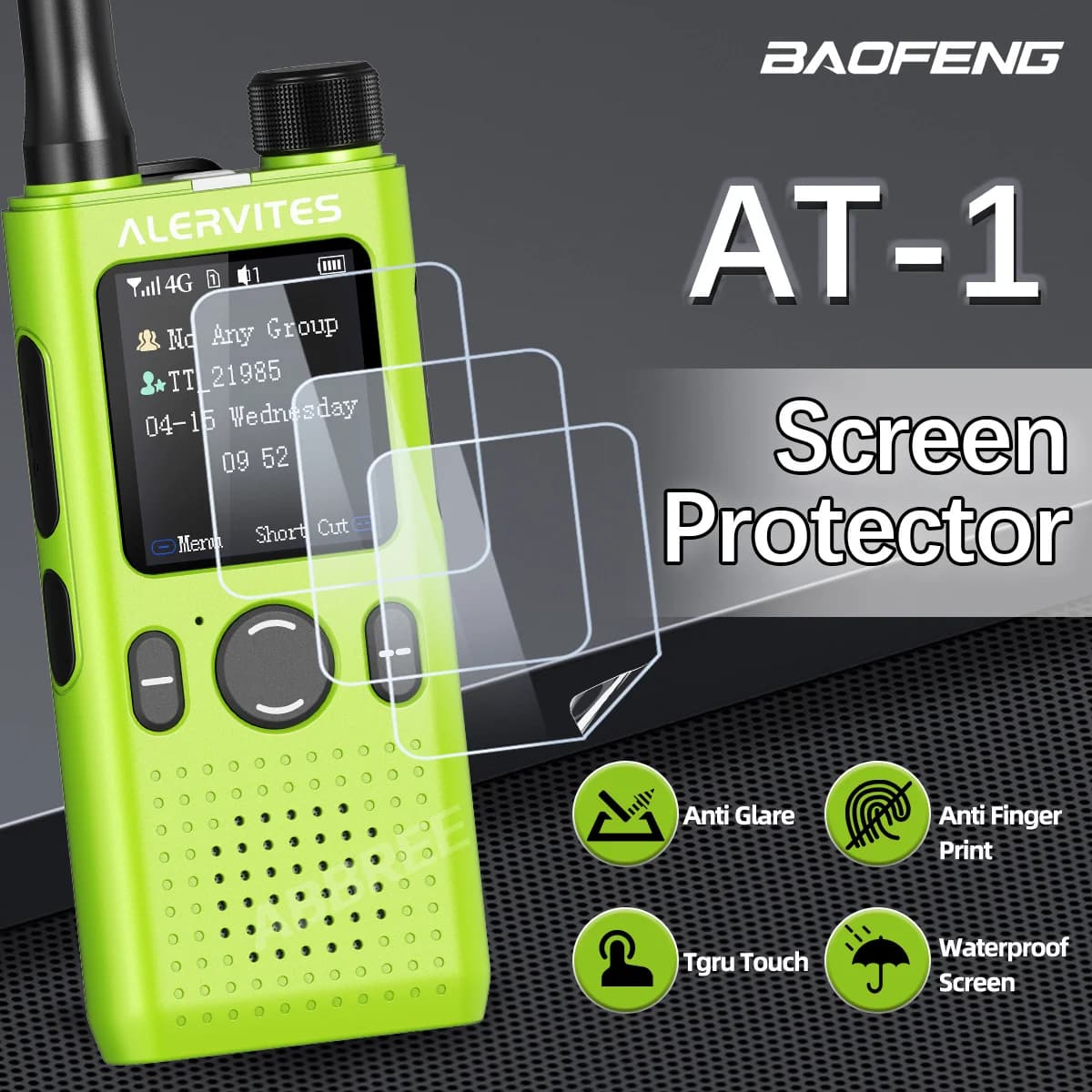BAOFENG AT 1 Screen Protector Cover Walkie Talkie HD Clear Anti-Scratches Only For ALERVITES PoC Two Way Radio Accessories
