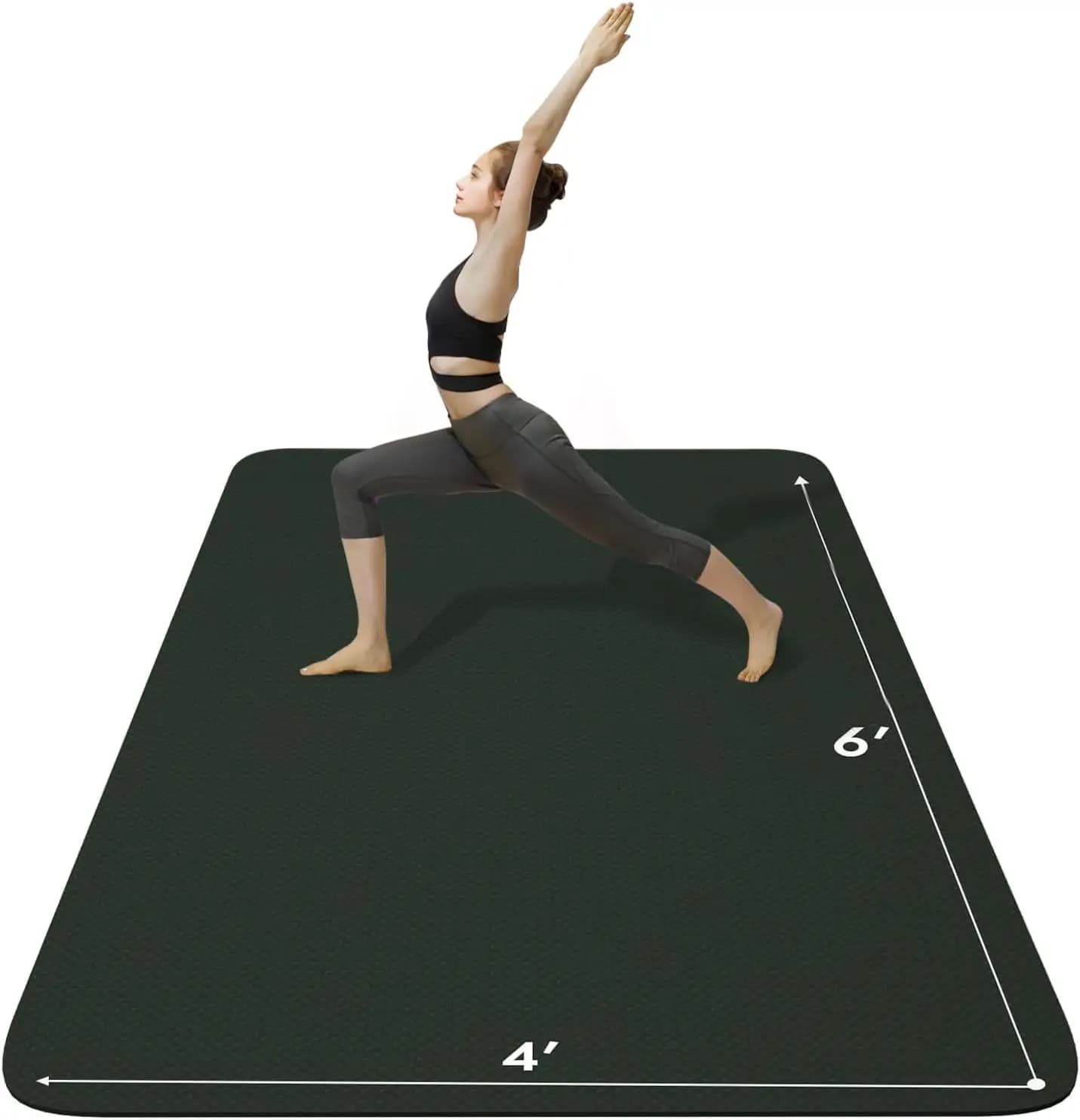 Yoga Mat Extra Large 6x4 ft in TPE - Anti-slip, Thickness 6mm, for Home Training, Pilates and Gym