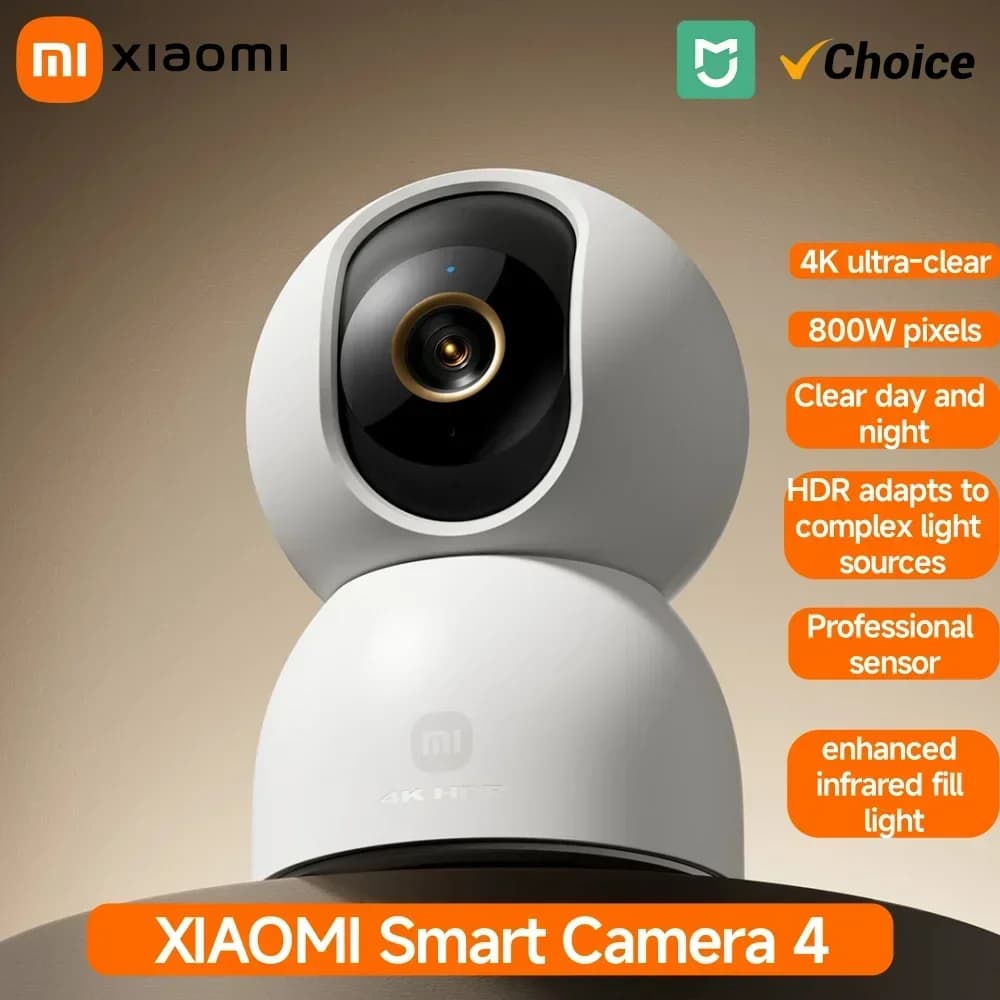 Nuova fotocamera intelligente xiaomiI 4 Wi-Fi dual-band 68MP 4K HDR Monitoraggio AI, visione notturnaAudio bidirezionale ​ ,Monitor per bambini di sicurezza domestica CCTV