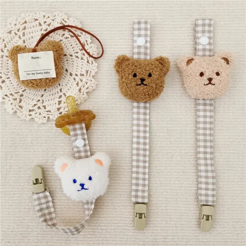 Catena di Clip per ciuccio per bambini simpatico cartone animato orso succhietto Clip di corda per ciuccio cinghia di alimentazione per neonati supporto per capezzoli accessori per bambini