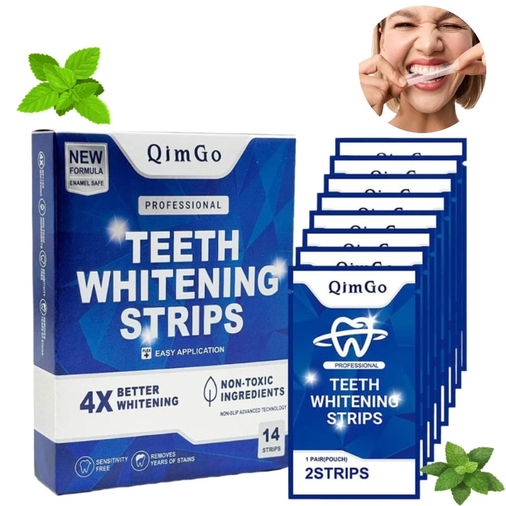 Professional teeth whitening strips, 14/28/42 treatments kit, safe for enamel, do not sensitize teeth, remove stains, stickers for tooth care