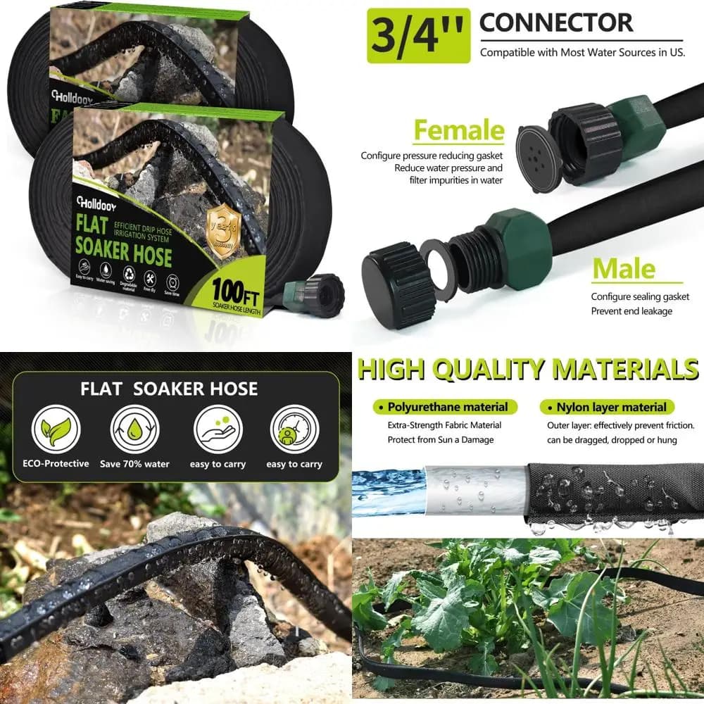 100 foot x 2 water-saving pipes for garden, light irrigation system with drop line for efficient irrigation
