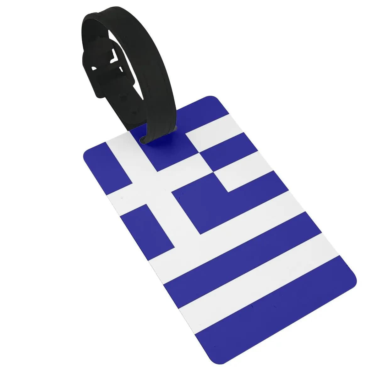 Grembiule per barbecue Bandiera della Grecia Etichette per bagagli Accessori per valigie Etichetta per imbarco per bagagli in PVC da viaggio Porta etichette portatile ID Nome Indirizzo