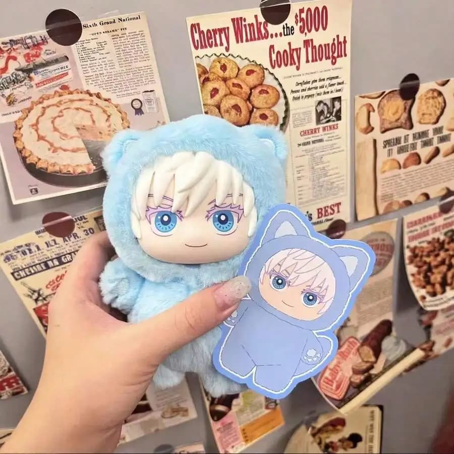 【Miniso】 Jujutsu Kaisen 2 Cat Paradise Party Gojo Satoru Blind Box Serie di Peluche, Statuette Anime, Decorazione per la Stanza, Collezione, Giocattolo, Regalo Personalizzato per Bambini e Amici