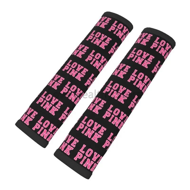 Covers car seat belt with pink heart print love for woman, soft and comfortable, seat belt cushion, baby backpack shoulder strap, 2 packs
