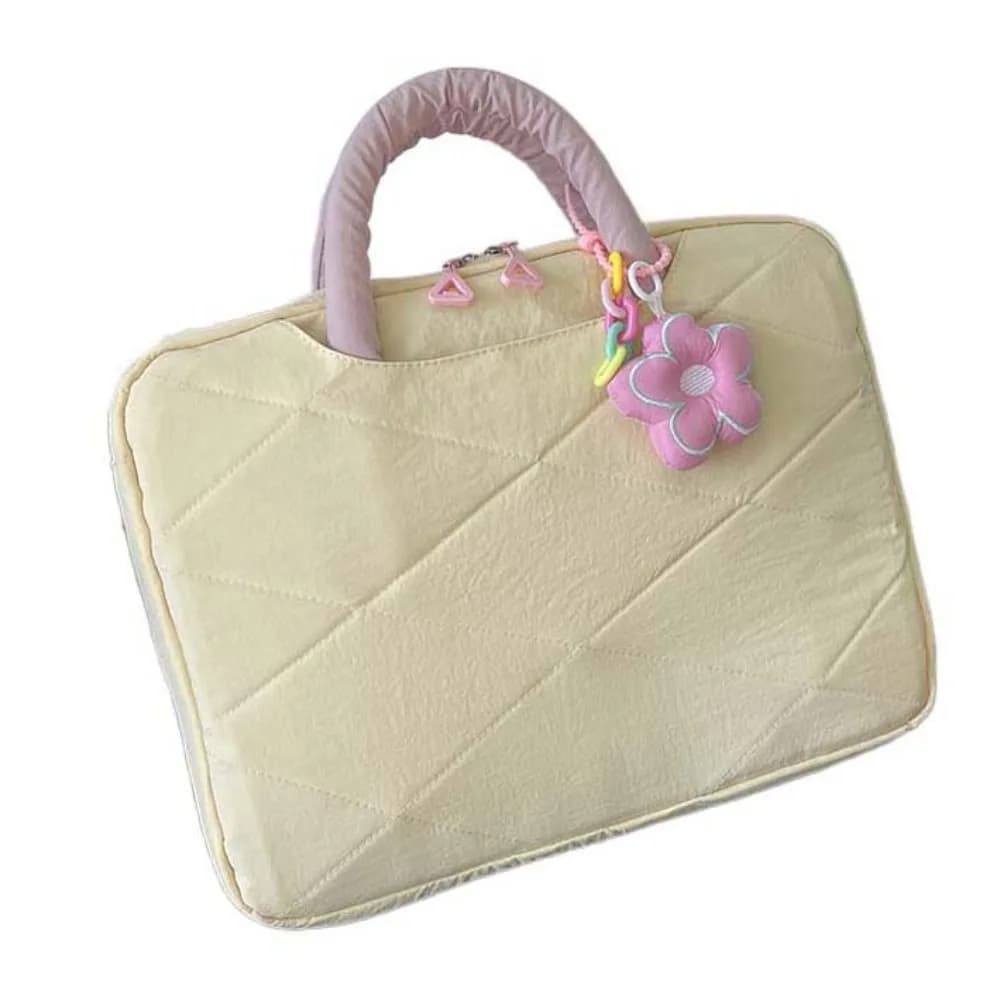 Custodia per Laptop con Ciondolo a Fiore, Borsa per Computer con Manico Imbottito, Borsa per Laptop Carina e Dolce per Ufficio