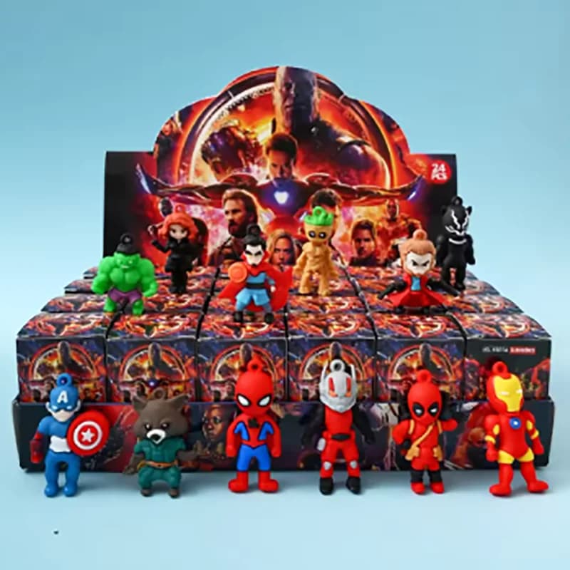 24 pieces of Marvel Comics Spider-Man blind box toy model animation action doll Spider-Man children's toy decorative doll gift.