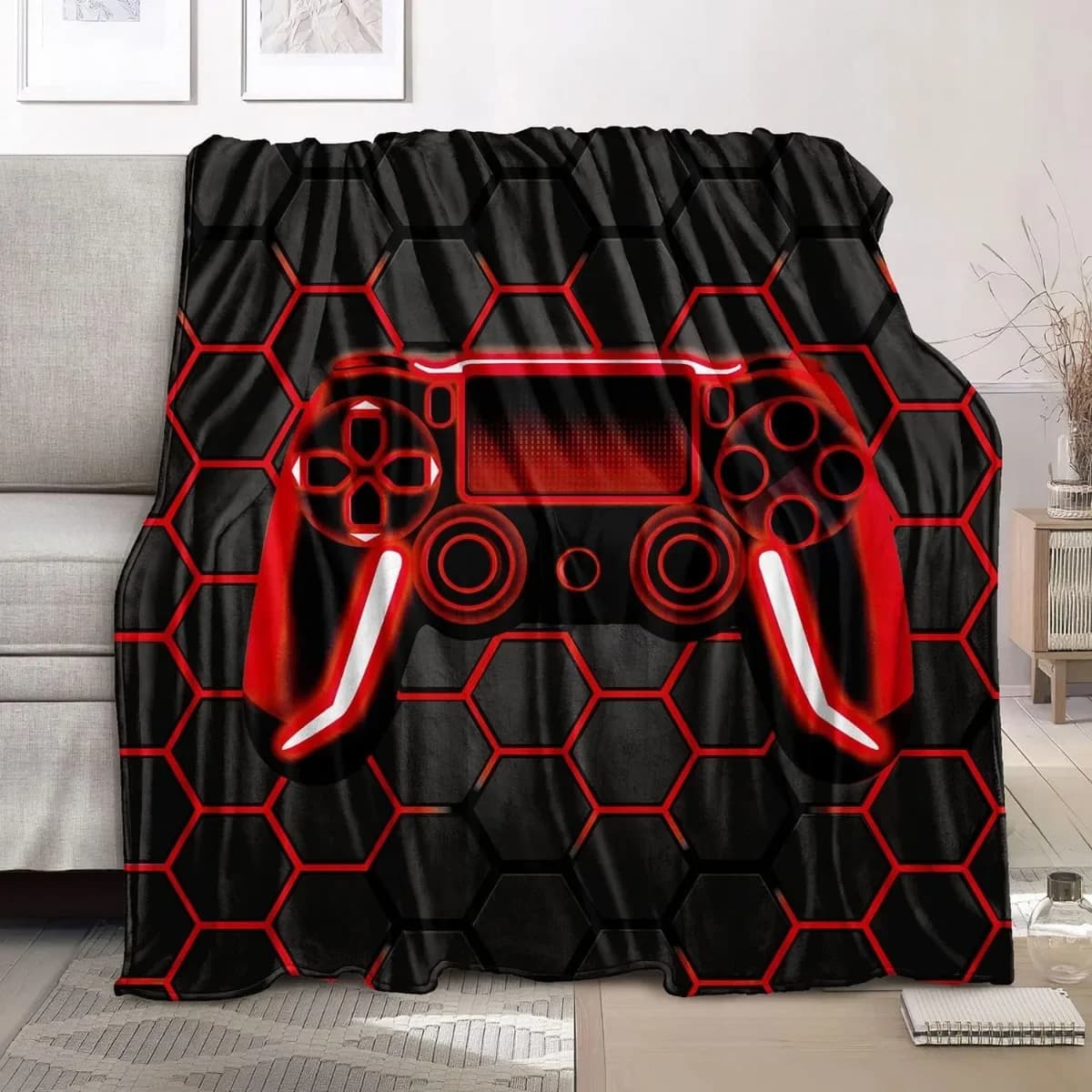 Coperta da gioco per biancheria da letto super morbida, regalo per giocatori per divano, divano, per videogiochi per bambini, ragazzi e adolescenti