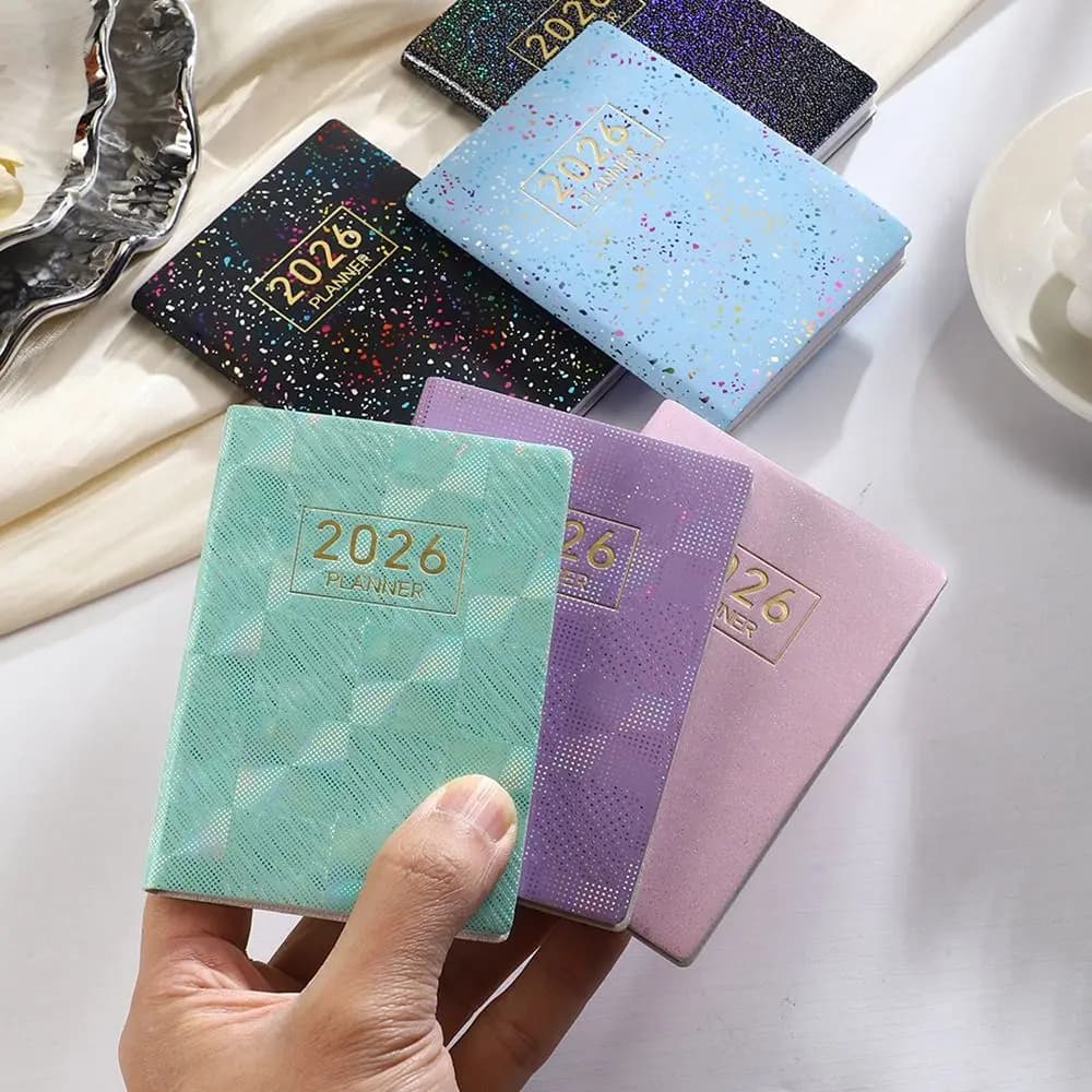 Mini taccuino A7 spesso e durevole, calendario quadrato, agenda settimanale, blocco note, ufficio scolastico, lista delle cose da fare, diario tascabile portatile