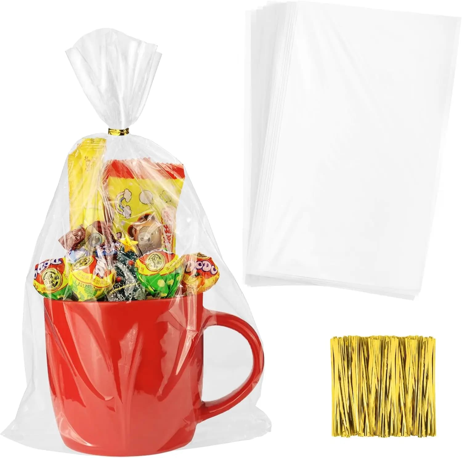 50 sacchetti termoretraibili in PVC trasparente da 6x12 pollici per confezioni regalo, sapone, candele, lavori fai da te
